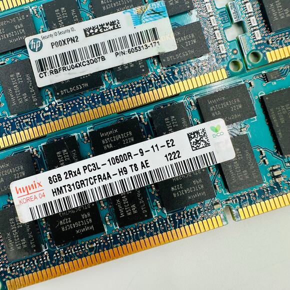 Lot of 7 Hynix 8GB 2Rx4 PC3L-10600R-9-11-E2 Server Memory HMT31GR7CFR4A-H9 T8 AE - Picture 5 of 8